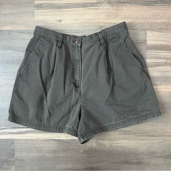Vintage 90's Ann Taylor Loft Brown Pleated Shorts Size 12 - Picture 1 of 6